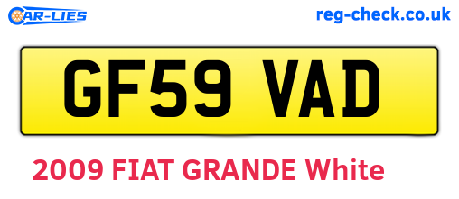 GF59VAD are the vehicle registration plates.