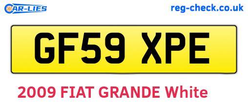 GF59XPE are the vehicle registration plates.