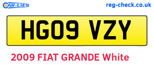 HG09VZY are the vehicle registration plates.