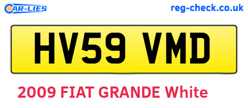 HV59VMD are the vehicle registration plates.