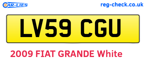 LV59CGU are the vehicle registration plates.