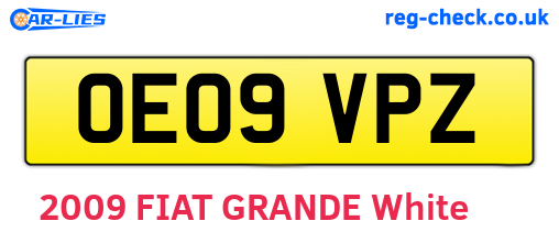 OE09VPZ are the vehicle registration plates.