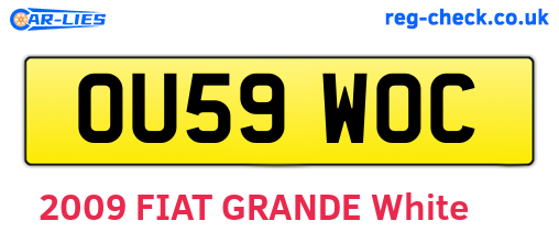 OU59WOC are the vehicle registration plates.