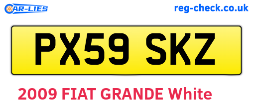 PX59SKZ are the vehicle registration plates.