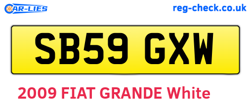 SB59GXW are the vehicle registration plates.