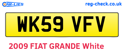 WK59VFV are the vehicle registration plates.