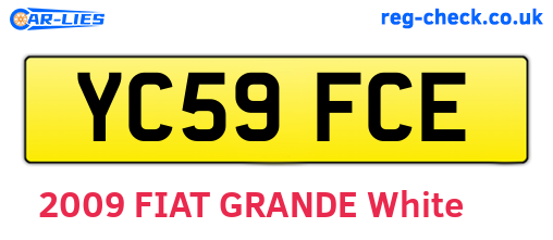 YC59FCE are the vehicle registration plates.