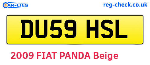 DU59HSL are the vehicle registration plates.