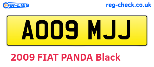 AO09MJJ are the vehicle registration plates.