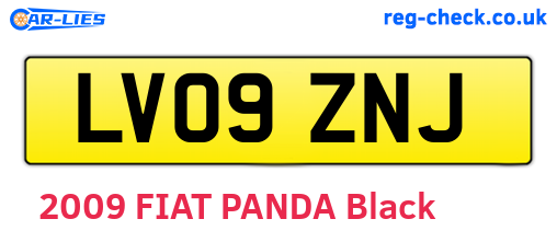 LV09ZNJ are the vehicle registration plates.