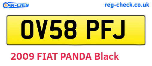 OV58PFJ are the vehicle registration plates.