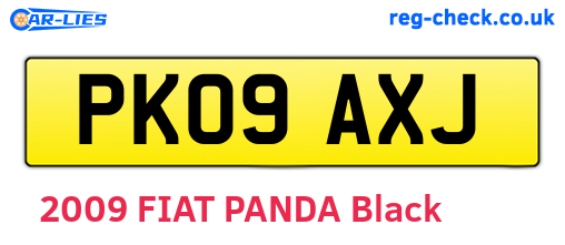 PK09AXJ are the vehicle registration plates.