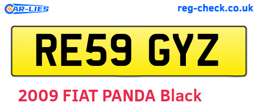 RE59GYZ are the vehicle registration plates.