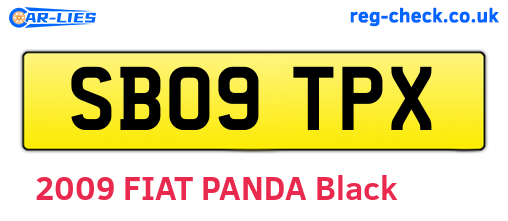 SB09TPX are the vehicle registration plates.