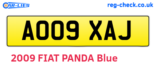 AO09XAJ are the vehicle registration plates.