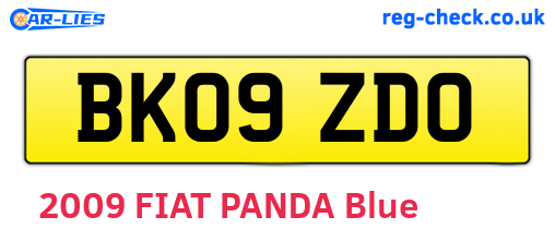 BK09ZDO are the vehicle registration plates.