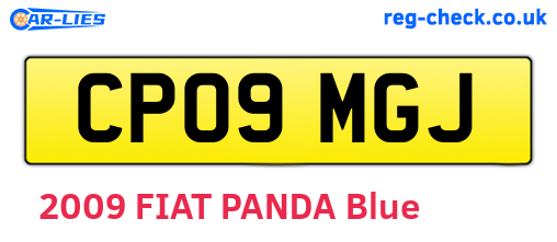 CP09MGJ are the vehicle registration plates.