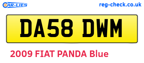 DA58DWM are the vehicle registration plates.