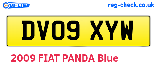 DV09XYW are the vehicle registration plates.