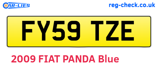 FY59TZE are the vehicle registration plates.