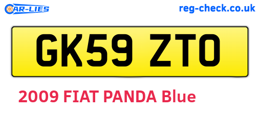 GK59ZTO are the vehicle registration plates.