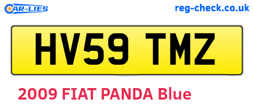 HV59TMZ are the vehicle registration plates.