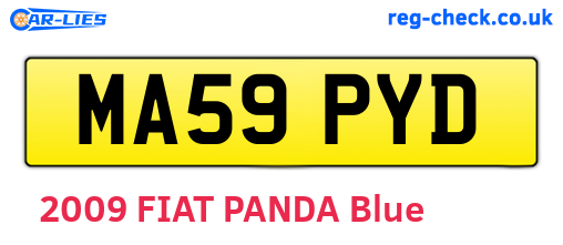 MA59PYD are the vehicle registration plates.