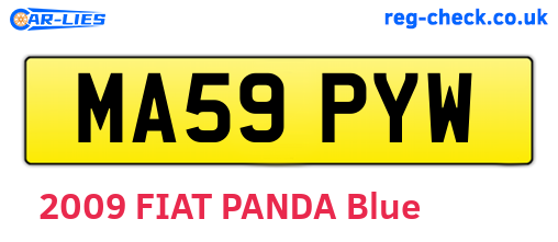 MA59PYW are the vehicle registration plates.