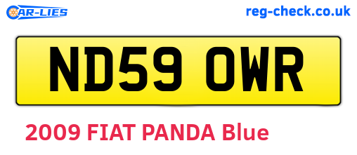 ND59OWR are the vehicle registration plates.