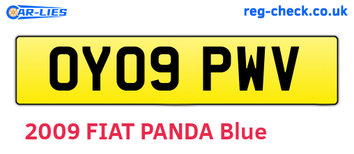 OY09PWV are the vehicle registration plates.