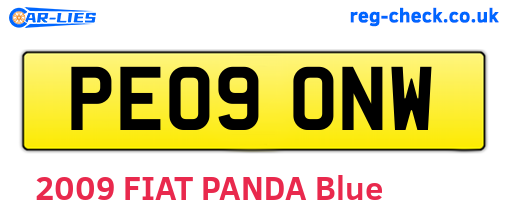 PE09ONW are the vehicle registration plates.