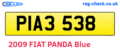 PIA3538 are the vehicle registration plates.