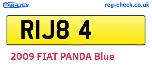RIJ84 are the vehicle registration plates.