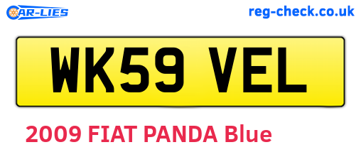 WK59VEL are the vehicle registration plates.