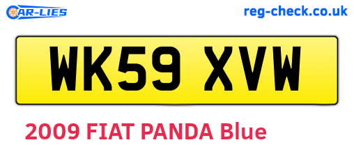 WK59XVW are the vehicle registration plates.