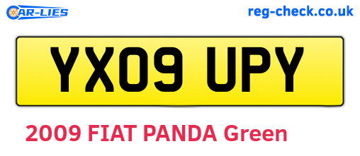 YX09UPY are the vehicle registration plates.