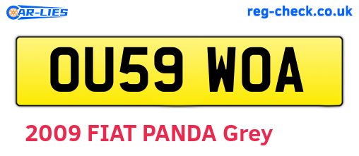 OU59WOA are the vehicle registration plates.