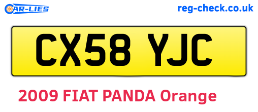 CX58YJC are the vehicle registration plates.
