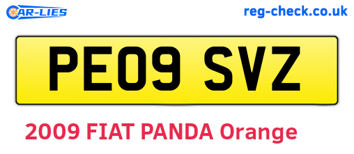 PE09SVZ are the vehicle registration plates.
