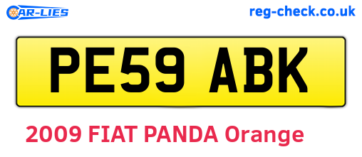 PE59ABK are the vehicle registration plates.