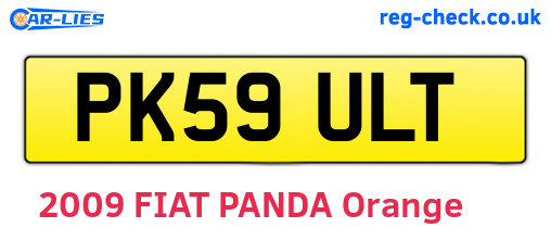 PK59ULT are the vehicle registration plates.