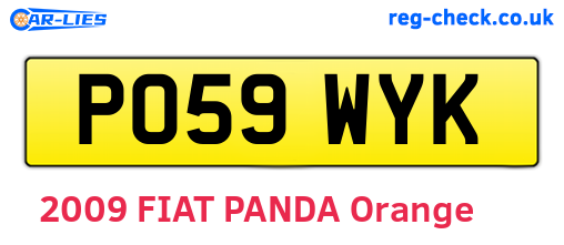 PO59WYK are the vehicle registration plates.