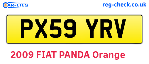 PX59YRV are the vehicle registration plates.