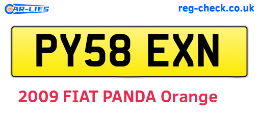 PY58EXN are the vehicle registration plates.
