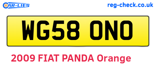 WG58ONO are the vehicle registration plates.