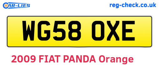 WG58OXE are the vehicle registration plates.