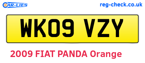 WK09VZY are the vehicle registration plates.