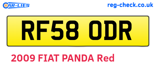 RF58ODR are the vehicle registration plates.
