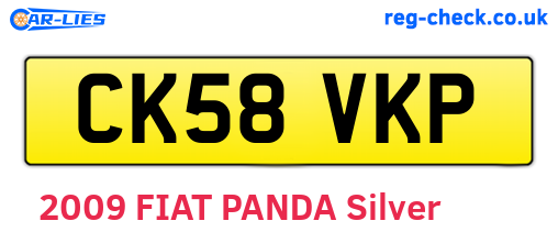 CK58VKP are the vehicle registration plates.