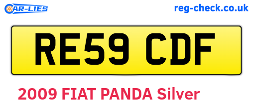 RE59CDF are the vehicle registration plates.